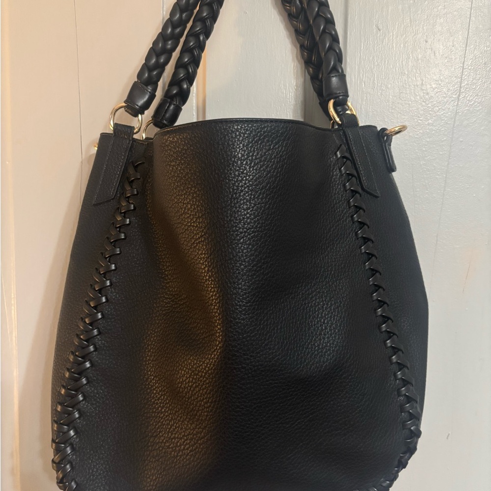 Chic Black Braided Women's Hobo Bag